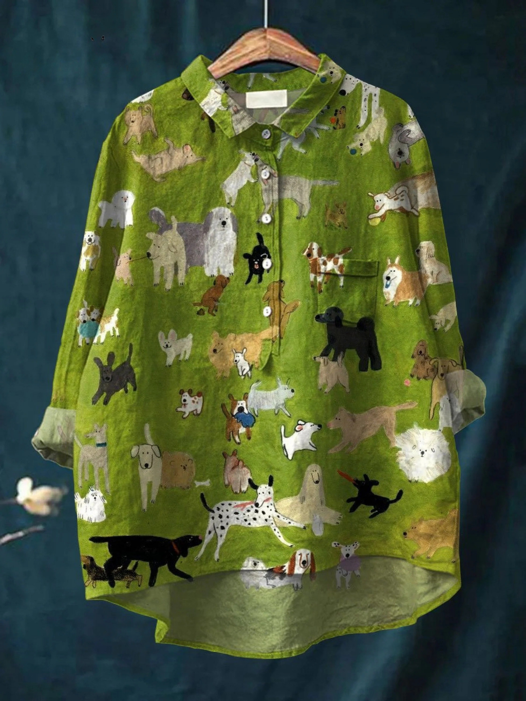 Althea | T-shirt décontracté avec impression d'art de chien mignon pour femmes
