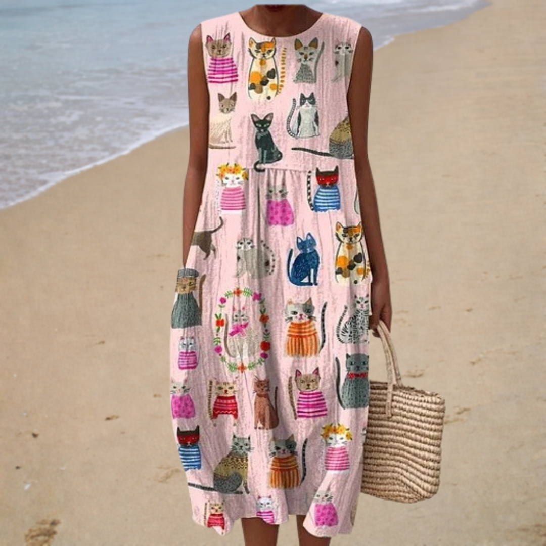 Chloé | Robe Midi Imprimé Chats