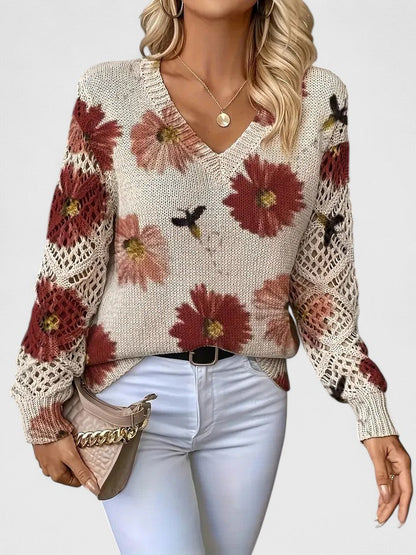 Aurélie | Pull élégant avec motif floral