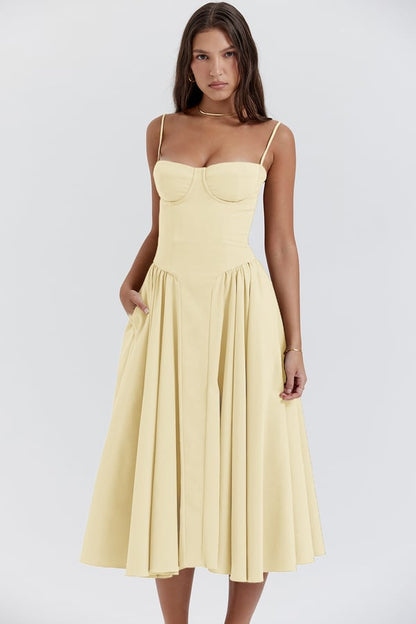 Clara - Robe midi avec corset