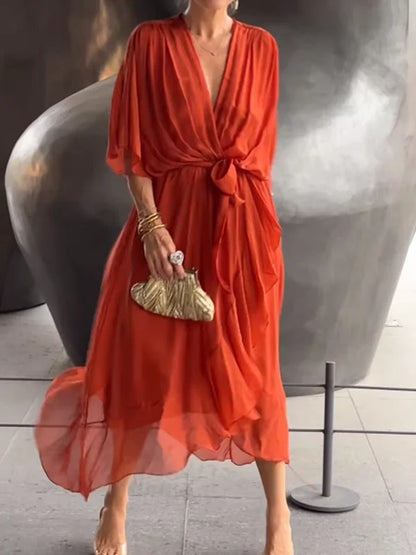 Mia | Robe Enveloppe Chic pour femme | Midi