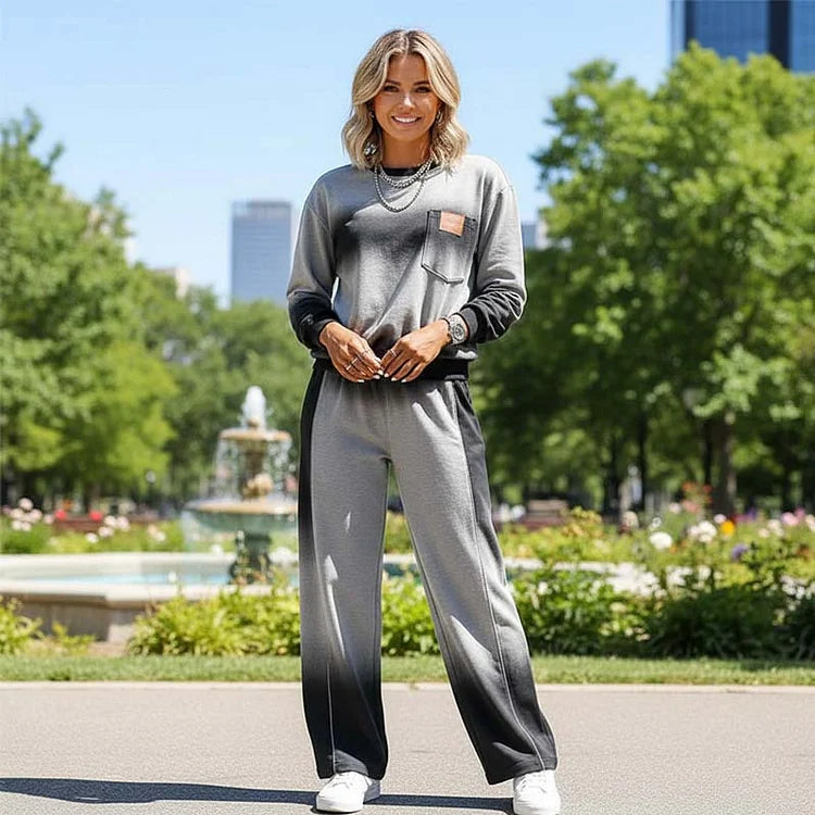 Ensemble de haut et pantalons décontractés avec dégradé pour femmes