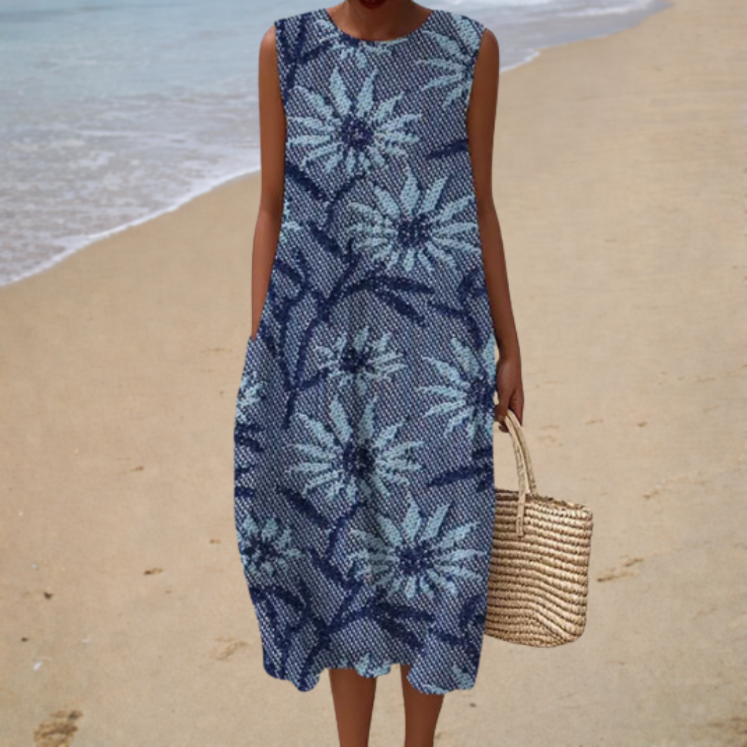 Brigitte | Robe Midi Fleurie Élégante
