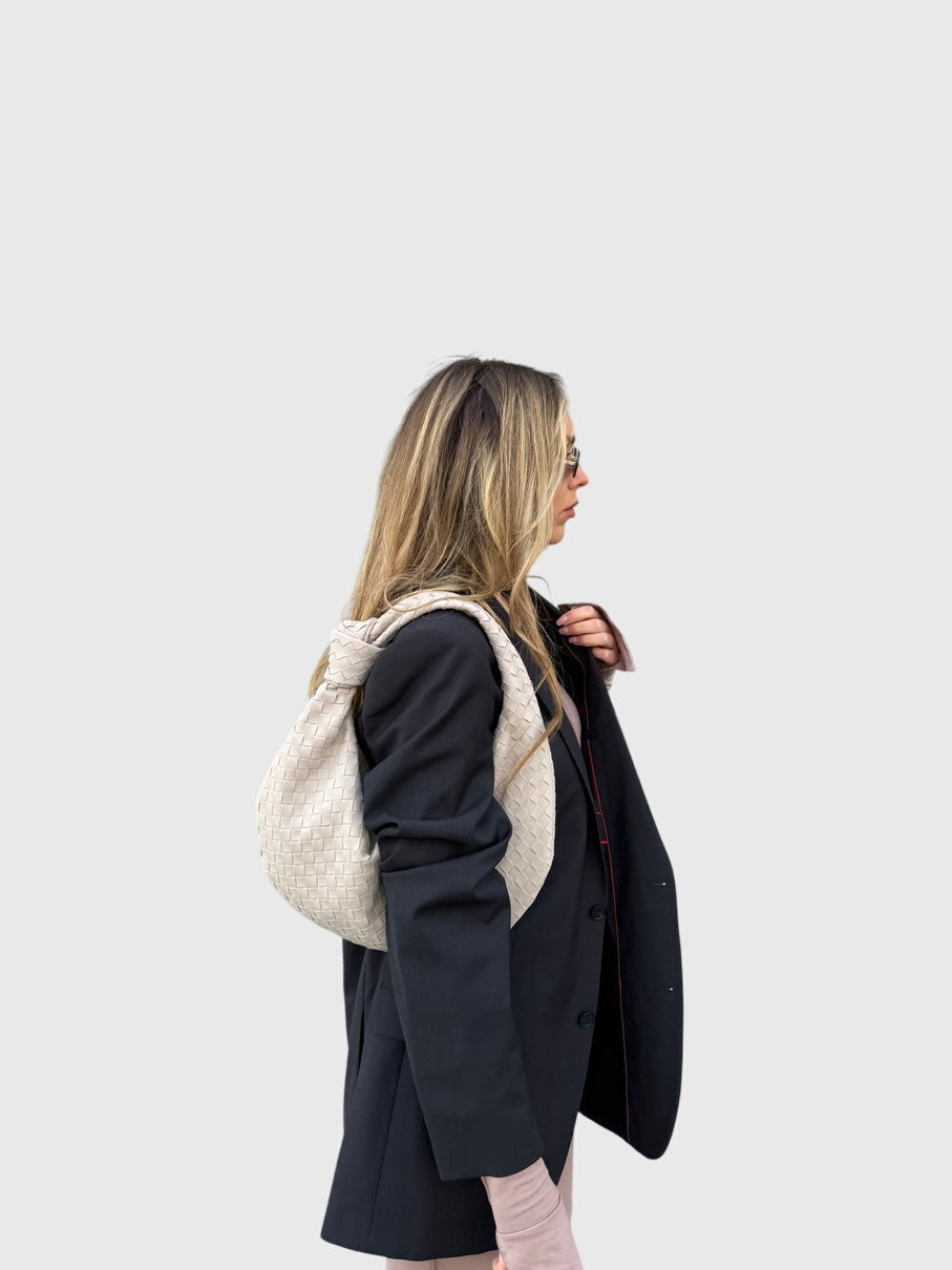 Celeste | Sac Medium Suédé Tressé avec Nœud