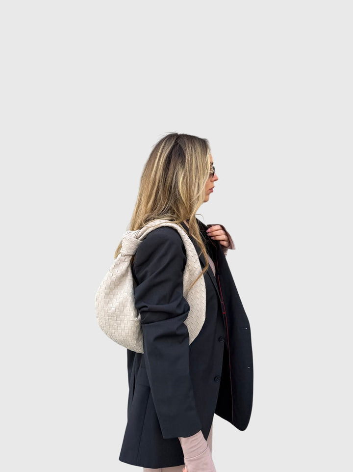 Celeste | Sac Medium Suédé Tressé avec Nœud
