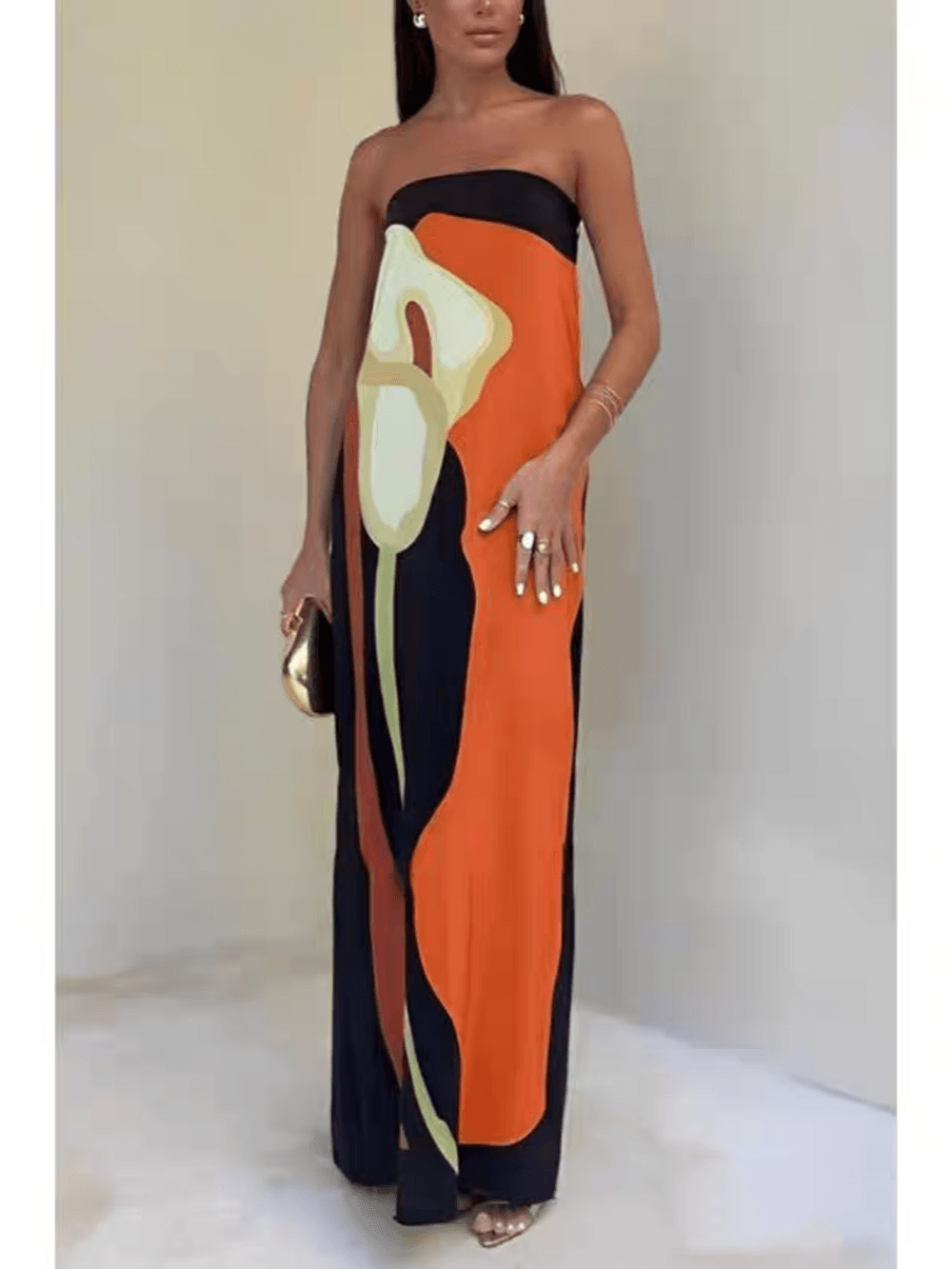 Joan | Robe Maxi de Fête Imprimée Sans Manches au Style Côtier