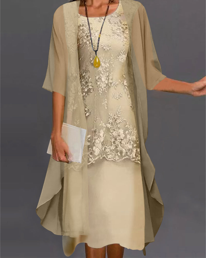 Chona - Élégante robe en georgette, deux pièces