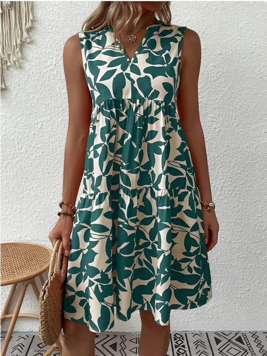 Tianna - Robe élégante avec décolleté en V et imprimé pour femme