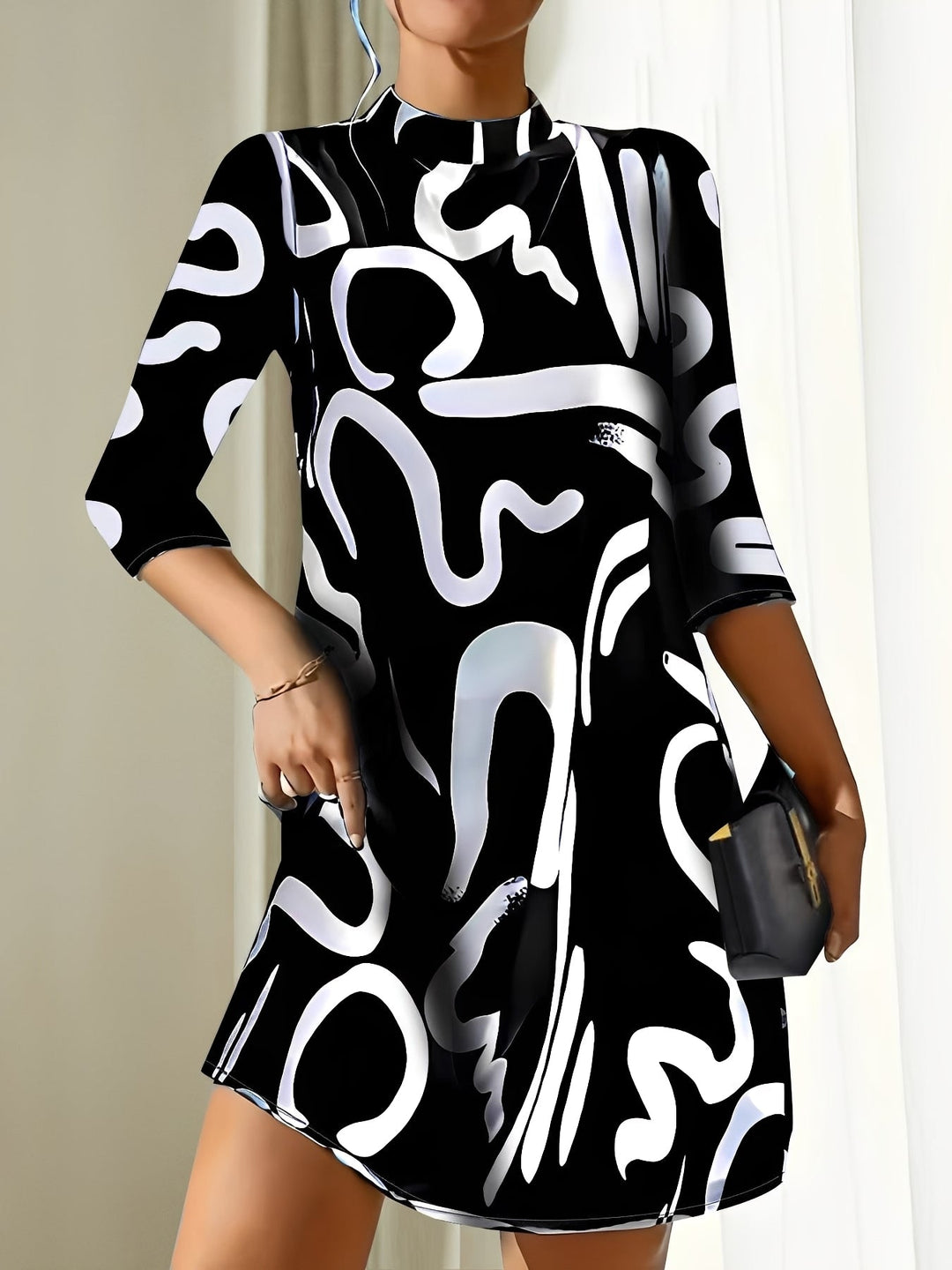 Casey - Robe mini élégante avec manches 3/4 pour femmes