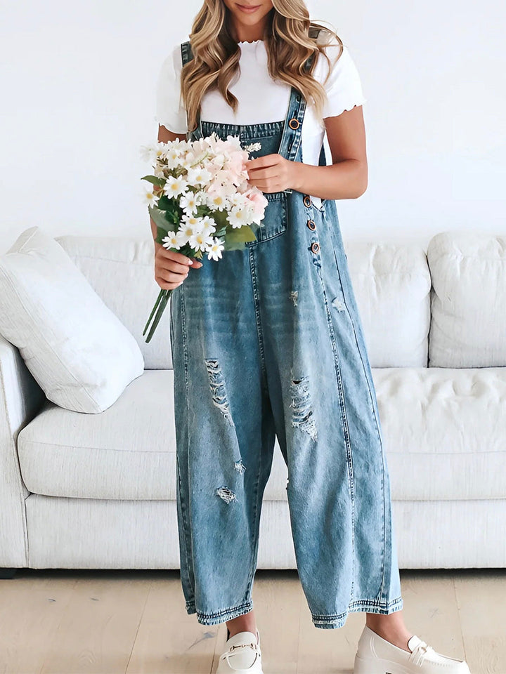 CATALINA – SALOPETTE EN DENIM VINTAGE LAVÉ
