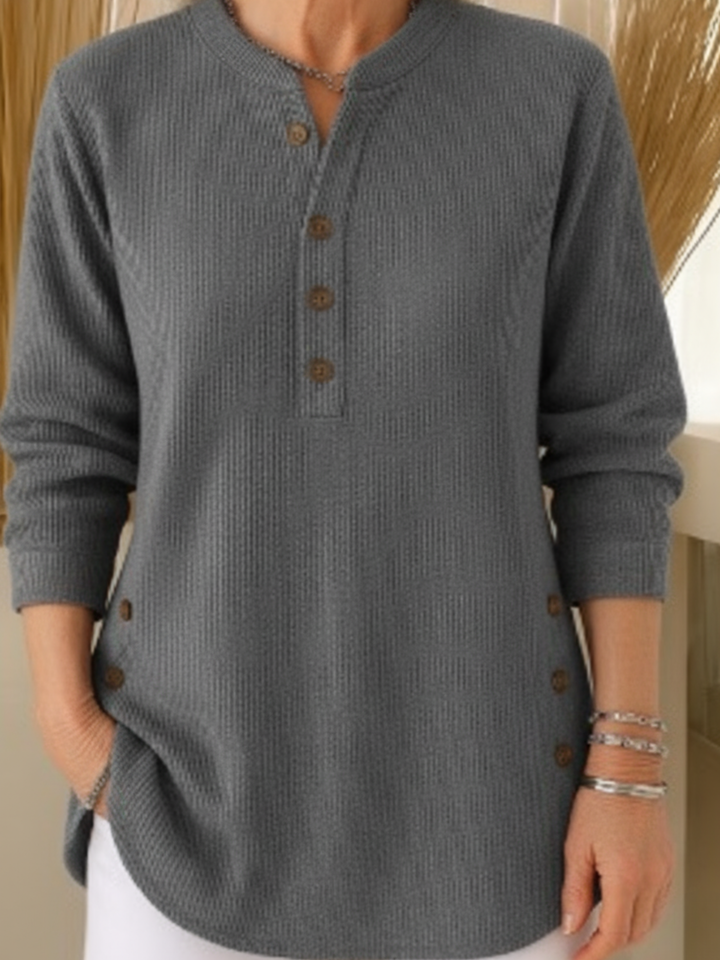 Amelie™ | Haut Henley Décontracté et Élégant
