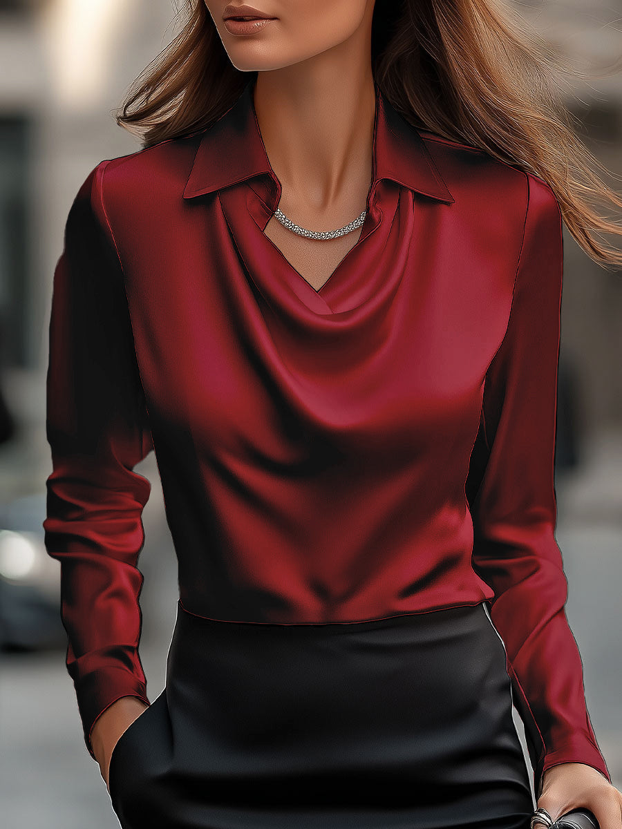 Nyx - Haut Femme à Encolure Drapée Élégante
