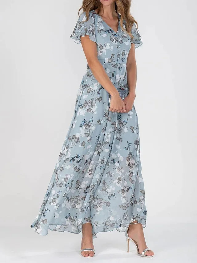Victoria - Robe d'été longue et élégante avec des fleurs