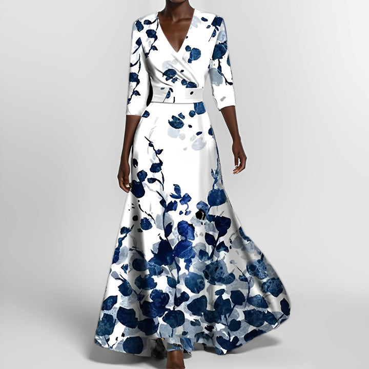 Delores - Robe longue à fleurs avec manches longues