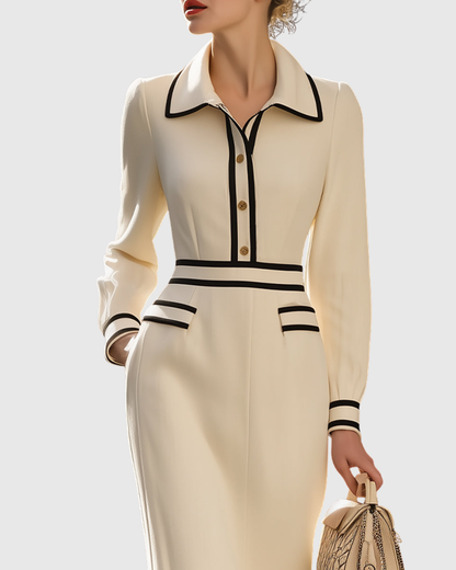 Aderyn | Robe Midi Sur Mesure Avec Détails Boutonnés