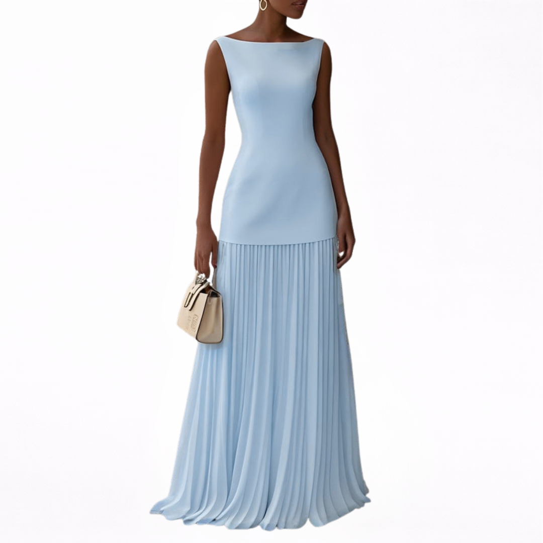 Celeste - Robe Maxi Plissée