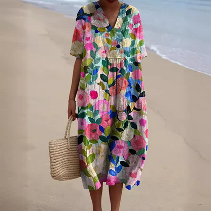 GABRIELA – ROBE DÉCONTRACTÉE AVEC THÈME FLORAL