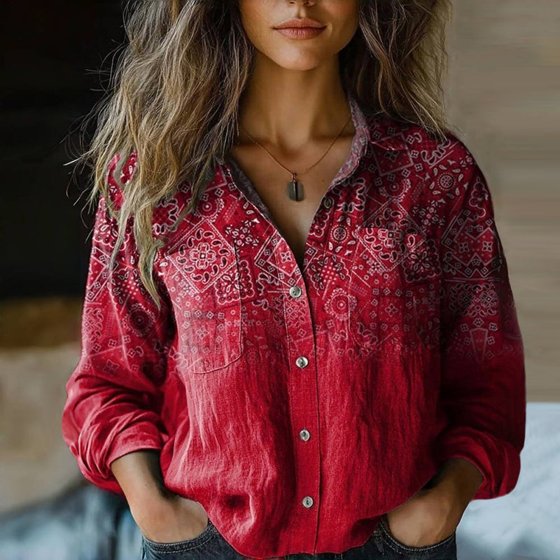 BLOUSE VINTAGE IMPRIMÉE NIVES