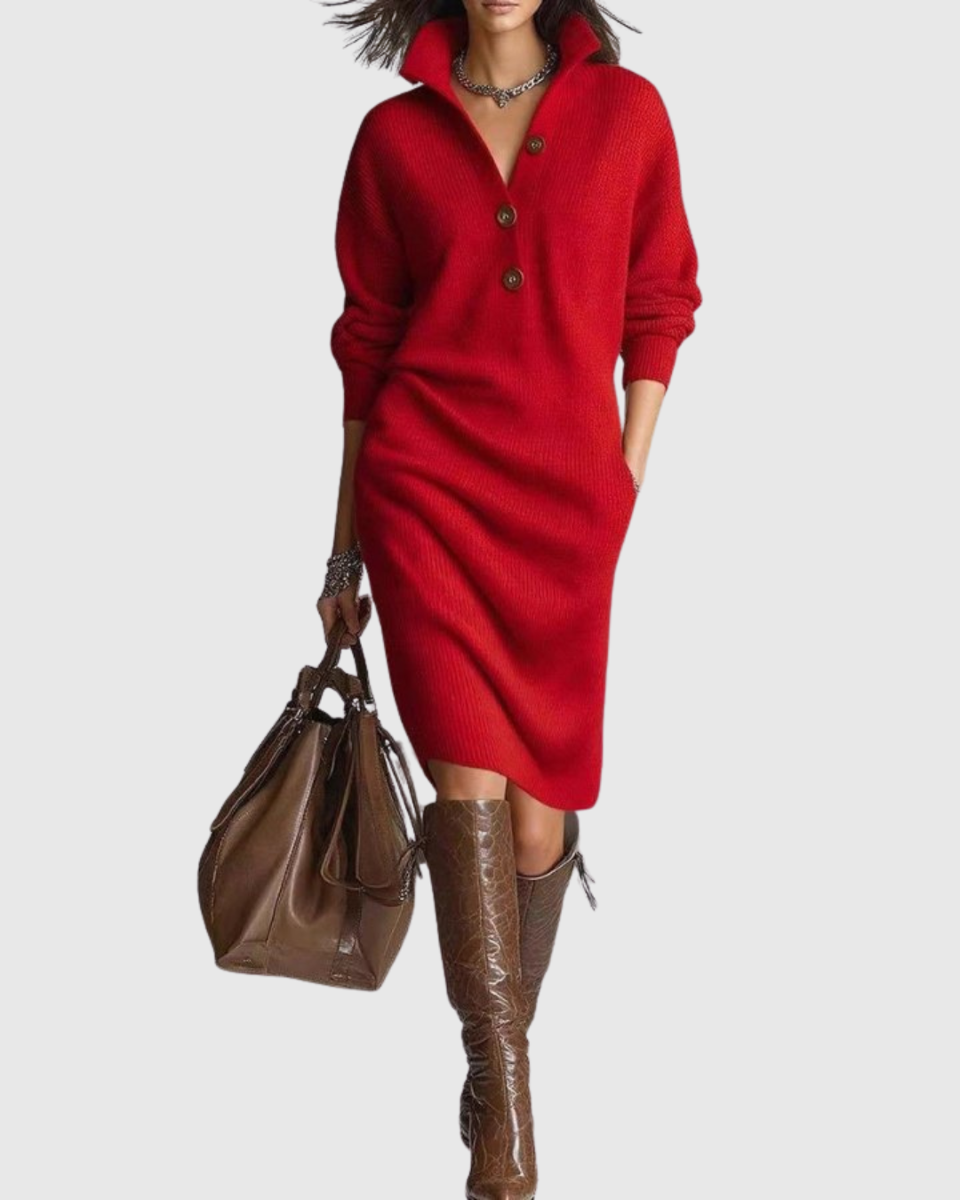 Arianell – Robe Midi en Tricot Élégante