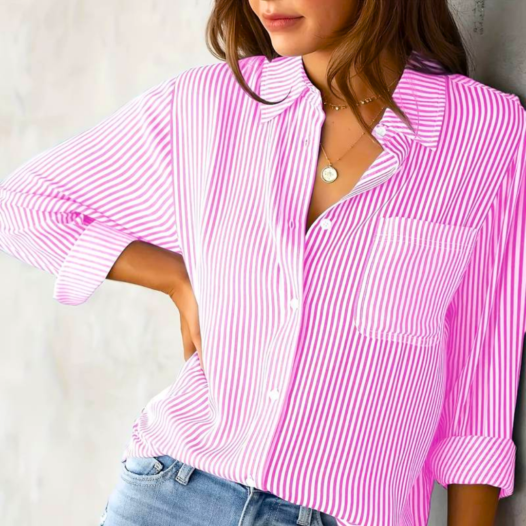 Blouse Rayée Décontractée pour Femmes