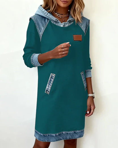 Alexa | Robe à Capuche Contrastée Confortable