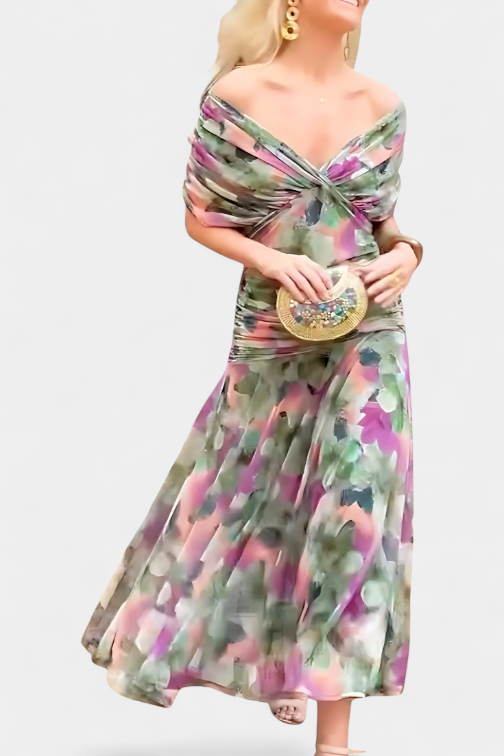 Abigail | Robe longue florale à décolleté en V