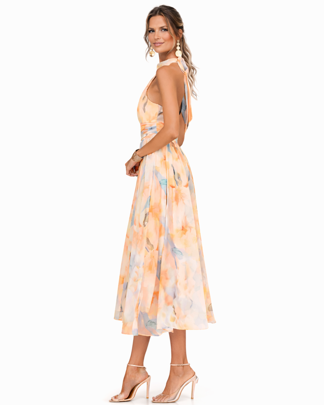Aurora™ | Robe à col halter avec imprimé aquarelle