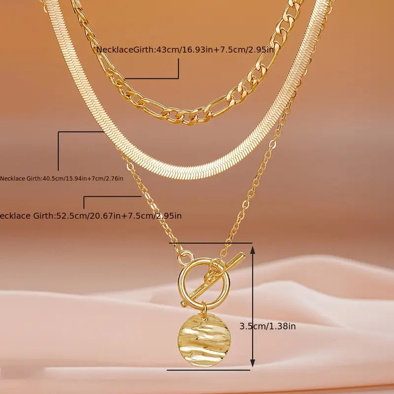 Collier superposé en pièce texturée Savira | Or