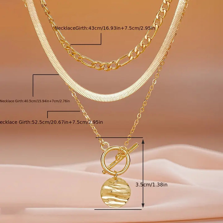 Collier superposé en pièce texturée Savira | Or