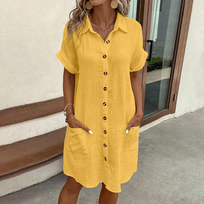 Riley™ - Robe d'Été Boutonnée et Confortable