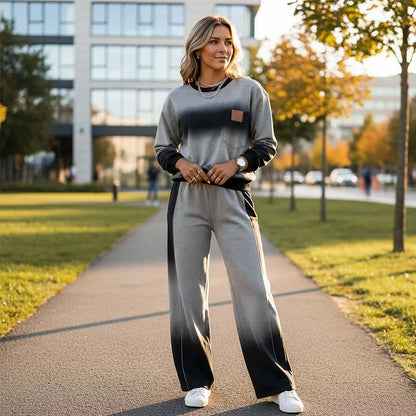 Ensemble de haut et pantalons décontractés avec dégradé pour femmes