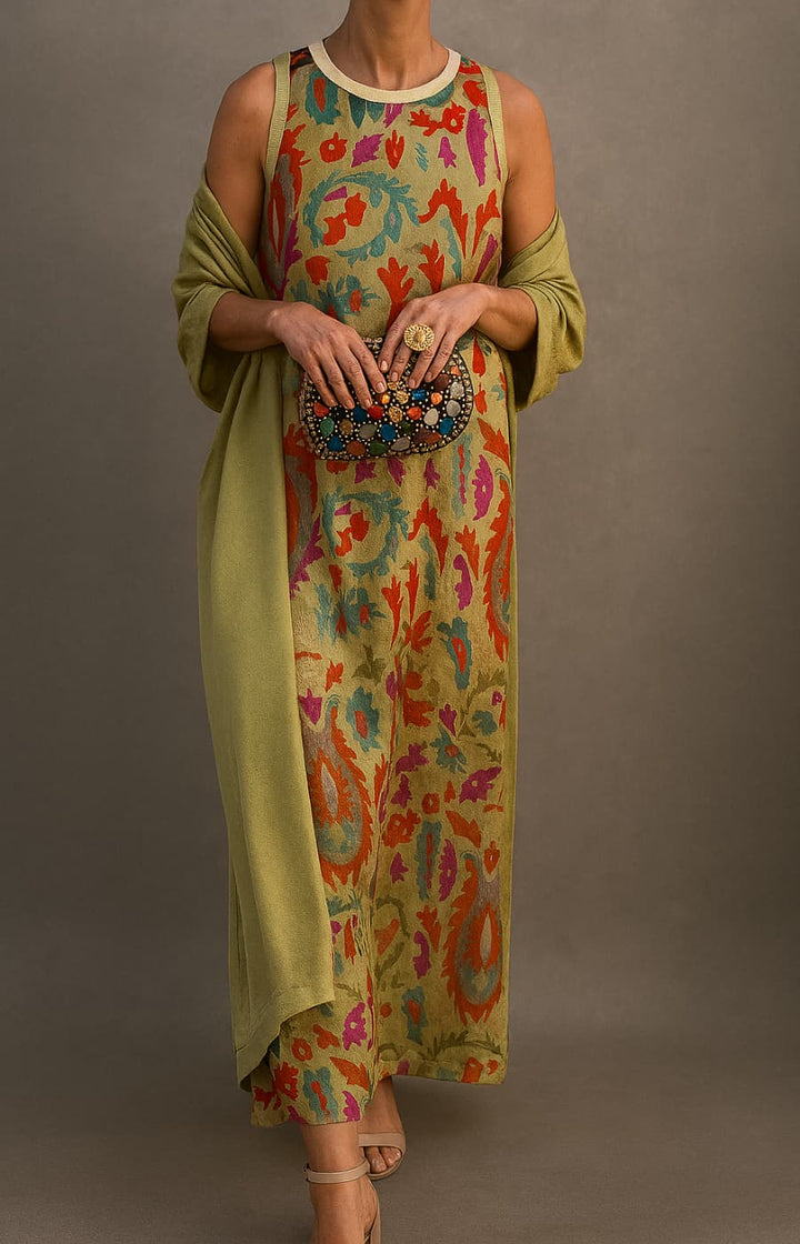 Corvalisse | Élégante robe maxi avec étole coordonnée