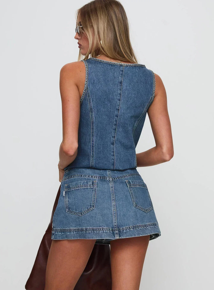 COURTNEY – ENSEMBLE TOP ET JUPE EN DENIM RYDER