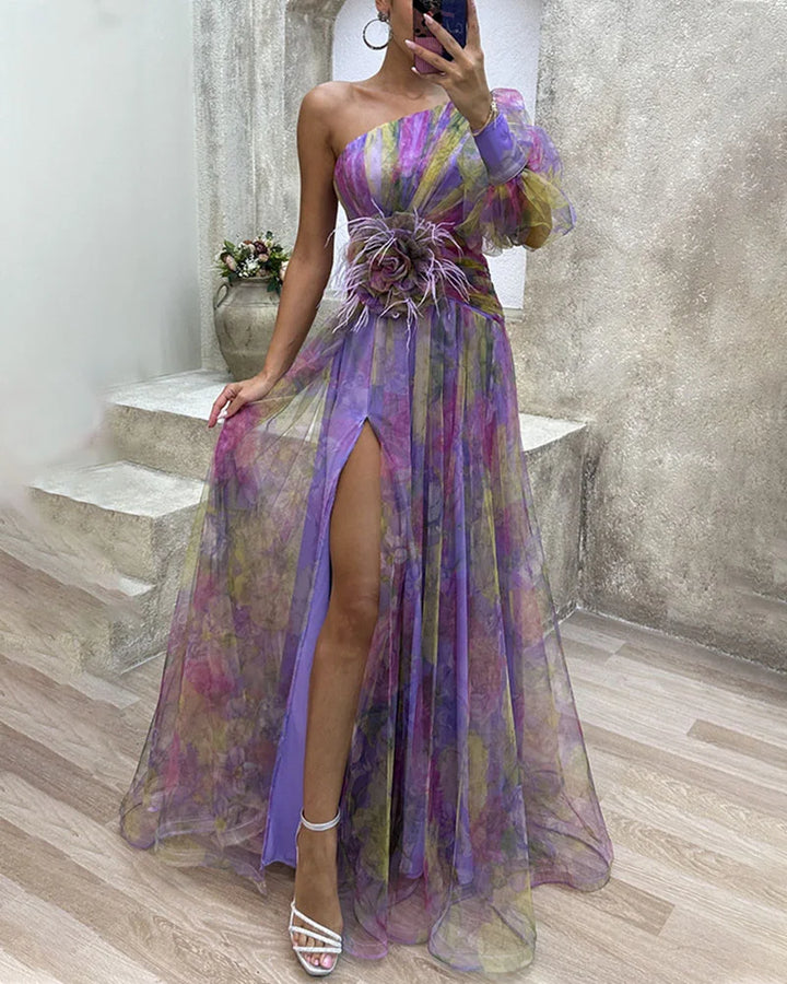 Cecelia - Robe Maxi à Une Manche