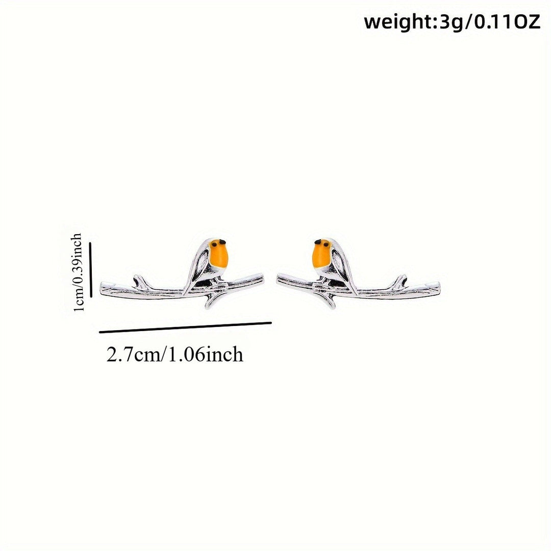 Boucles d'oreilles en forme d'oiseau animal cartoon