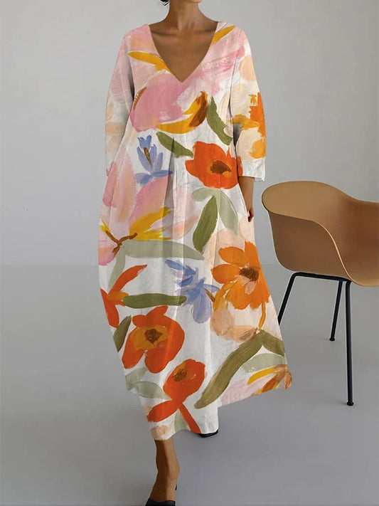 Wren - Robe fluide avec imprimé de fleurs fraîches élégante