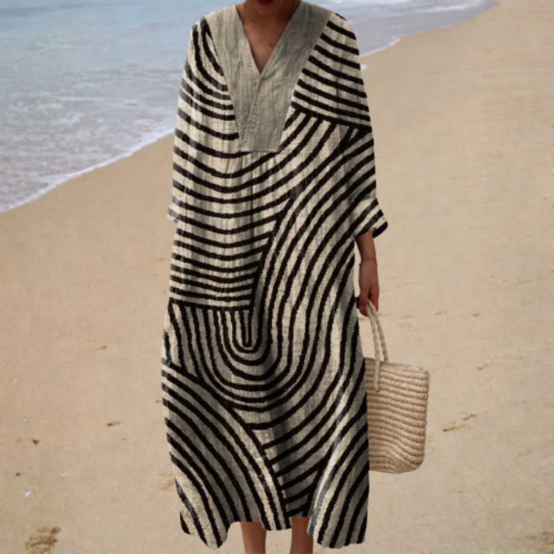 Solène | Robe Longue Graphique