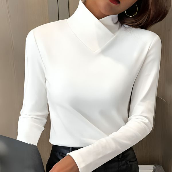 Avery | T-shirt Élégant Col Montant