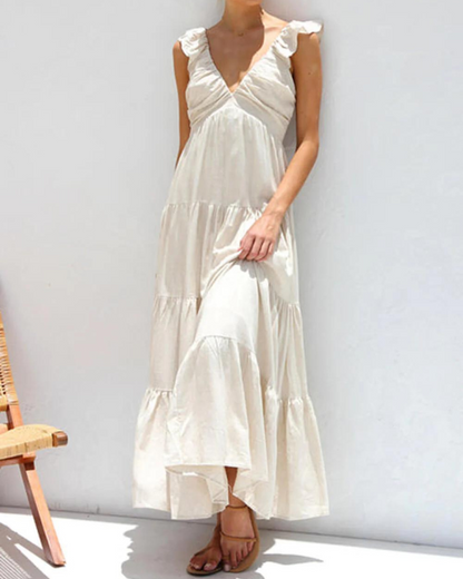 CAPRI - ROBE MAXI À VOLANTS POUR LES VACANCES