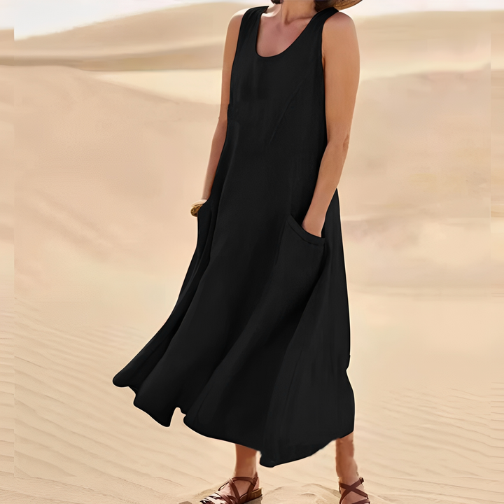 Connie - Robe décontractée sans manches avec poches pour femme