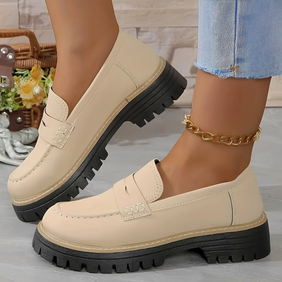 Elise - Mocassins plateforme élégants mat pour femme