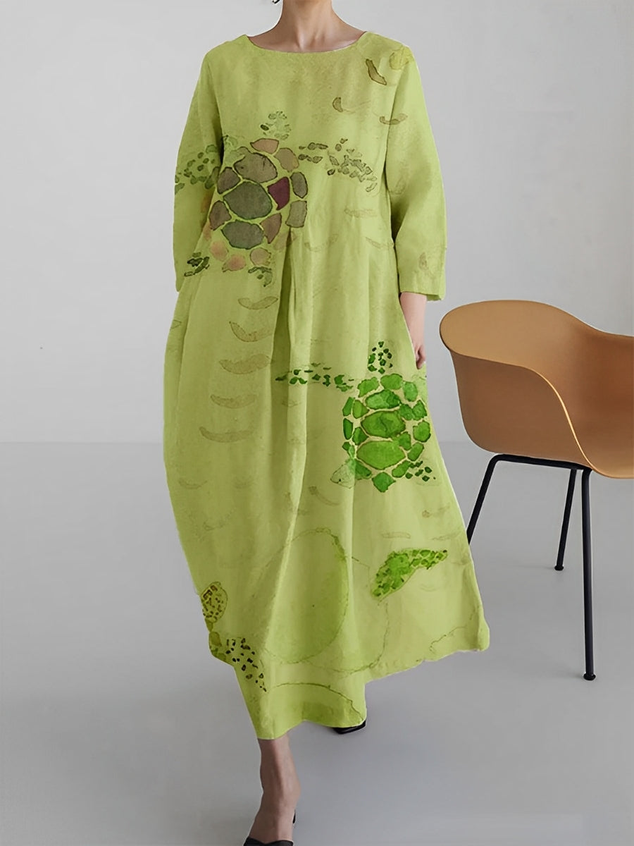 Claudia - Robe multicolore à manches mi-longues pour femmes