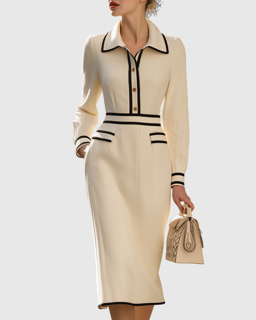 Aderyn | Robe Midi Sur Mesure Avec Détails Boutonnés