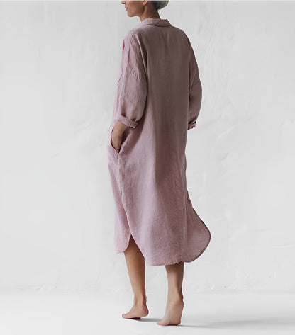 Justina - Robe Chemise en Lin