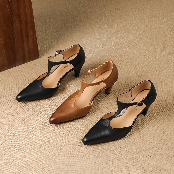 Sophie - Chaussures en cuir décontractées avec bride en T pour femme