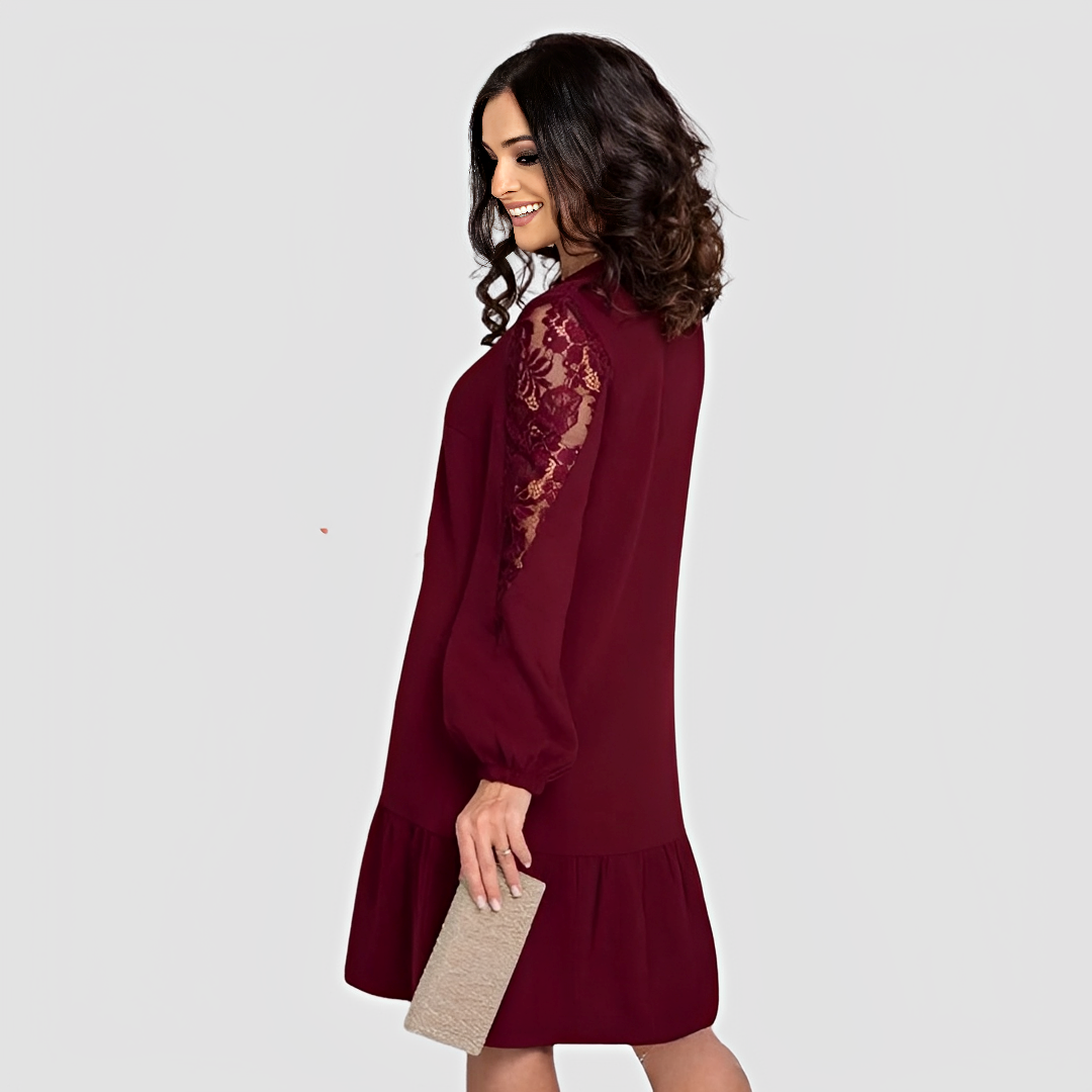 Colette – Robe Midi Féminine à Manches Longues