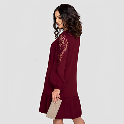 Colette – Robe Midi Féminine à Manches Longues