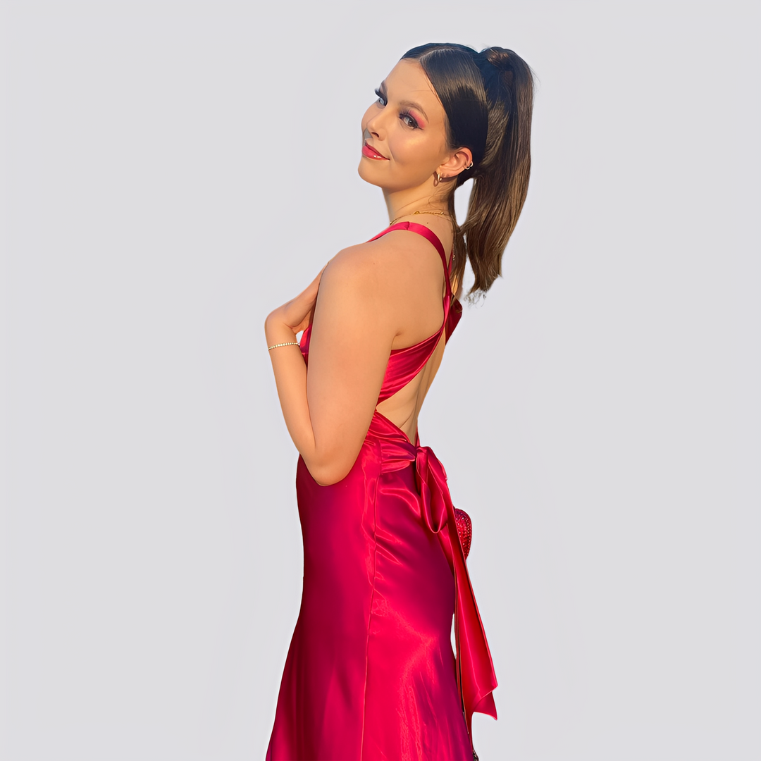 Caroline - Élégante Robe Maxi avec Décolleté en V pour Femmes