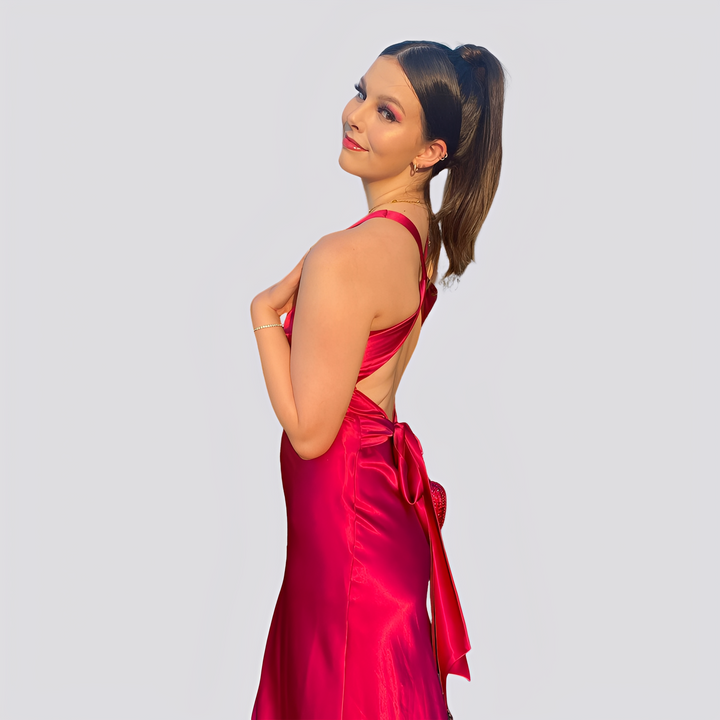 Caroline - Élégante Robe Maxi avec Décolleté en V pour Femmes