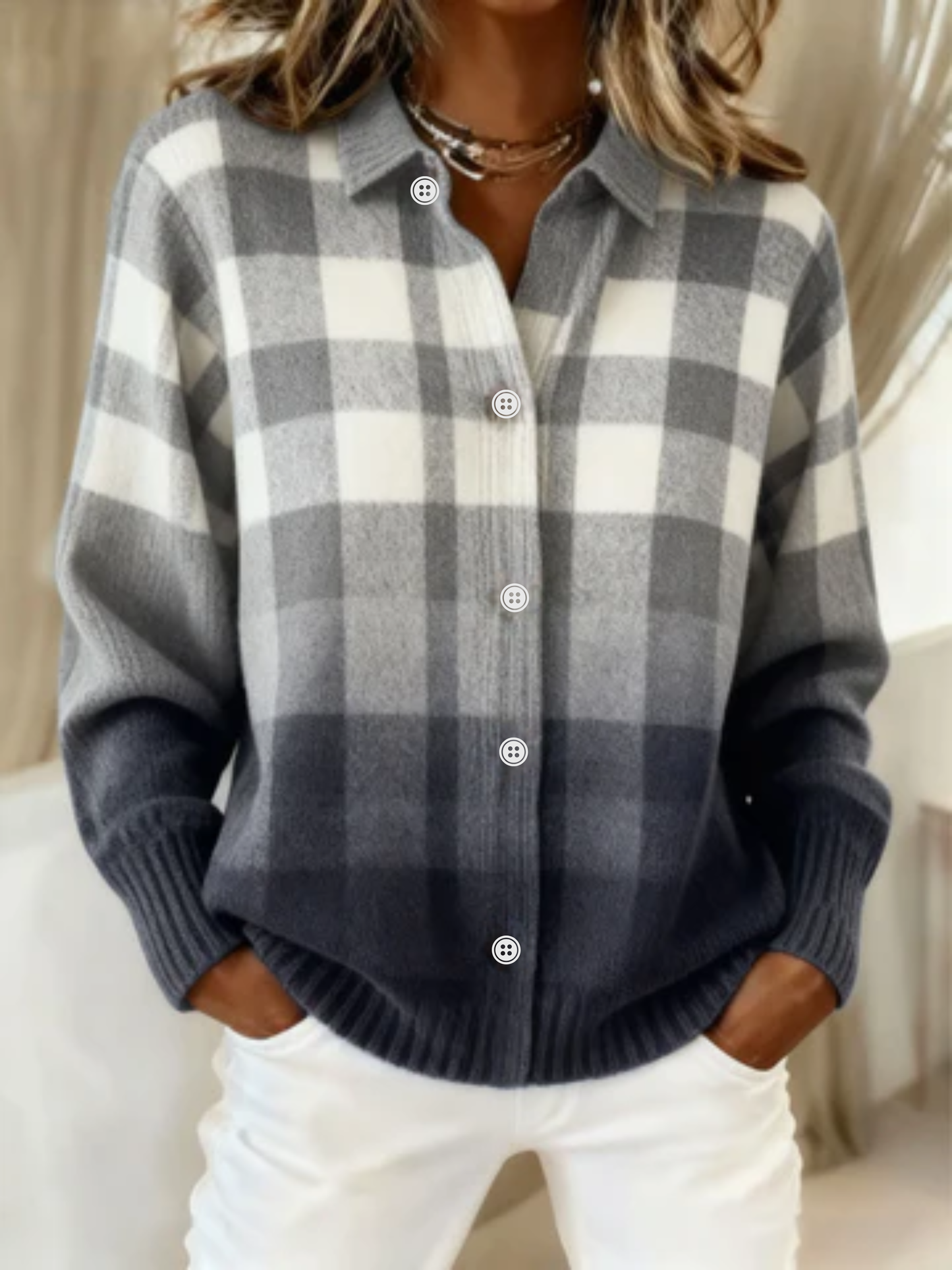 Mara™ – Blouse à capuche à carreaux